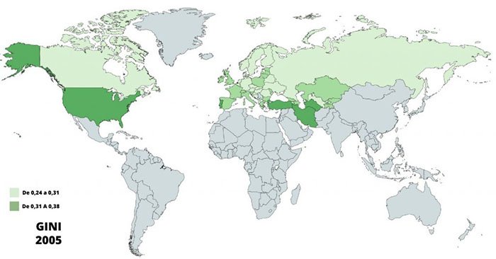 mapa gráfico informe GINI 2005