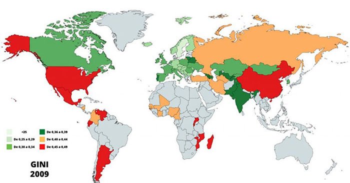 mapa gráfico informe GINI 2009