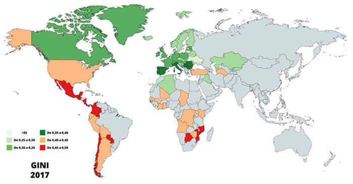 mapa gráfico informe GINI 2017