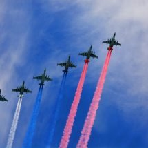 Portada de aviones rusos en el Día de la Victoria