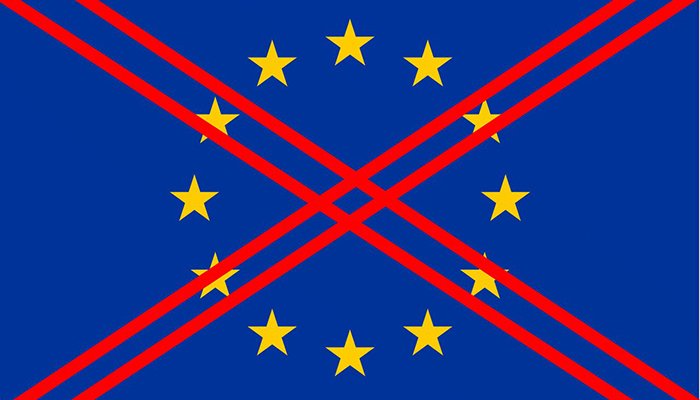 Bandera de Europa tachada