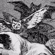 Francisco de Goya: "El sueño de la razón produce monstruos"(Agua fuerte, 1799)