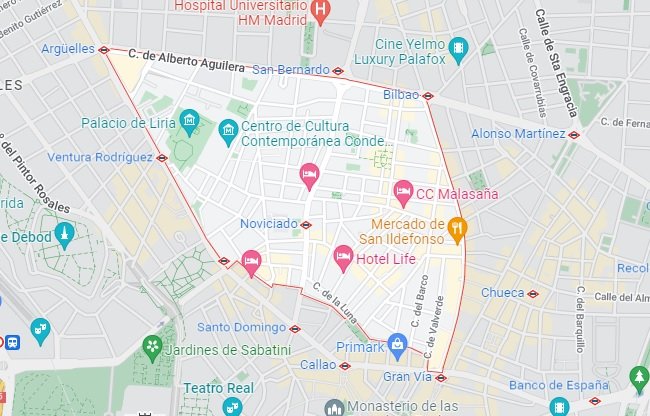 Mapa Malasaña