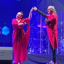 Imagen de Camela en uno de sus conciertos