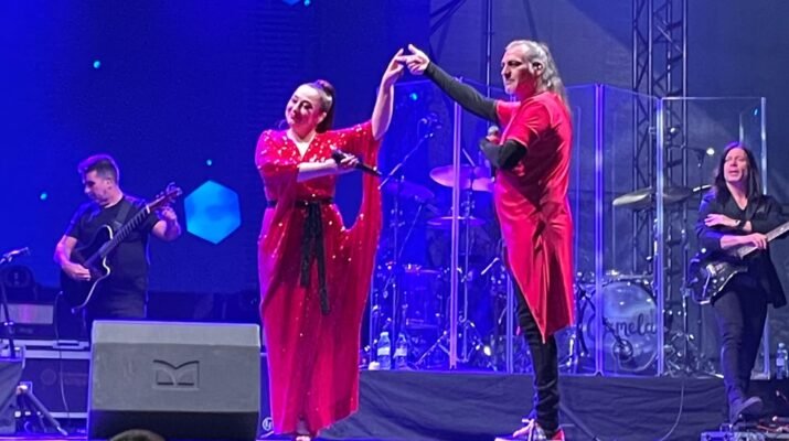 Imagen de Camela en uno de sus conciertos