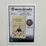 Cartel de la Biblioteca de Fuenlabrada anunciando la presentación del libro en El rincón del autor