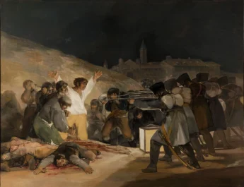 Goya representó la represión posterior al levantamiento en El 3 de mayo en Madrid o Los fusilamientos.